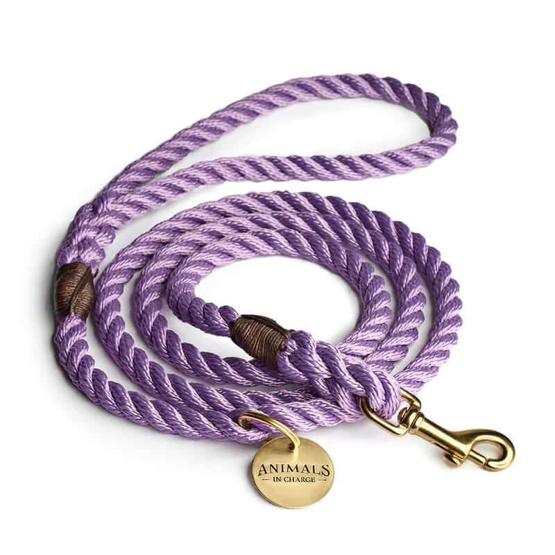 Lavender + Brass Rope Dog Leash
