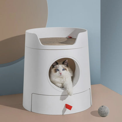 MICHU XL Castle 2-in-1 Semi-Closed Cat Litter Box