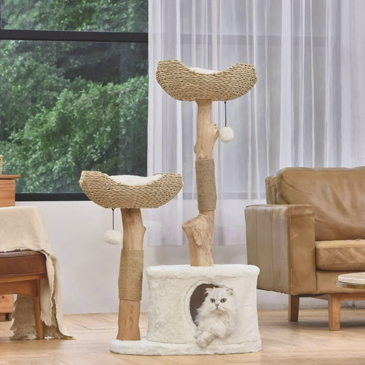 MICHU Premium Real Wood Cat Tower / Large